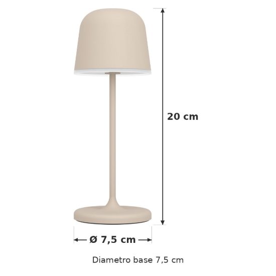 Eglo mannera s lampada da tavolo per esterno led 1,8w cct 2500k 4000k 20cm ip54 ricaricabile moderna sabbia