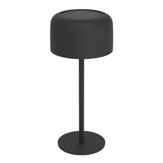 Eglo roccanova lampada da tavolo per esterno led 2,8w 3000k 30cm ip44 ricaricabile con pannello solare moderna nera