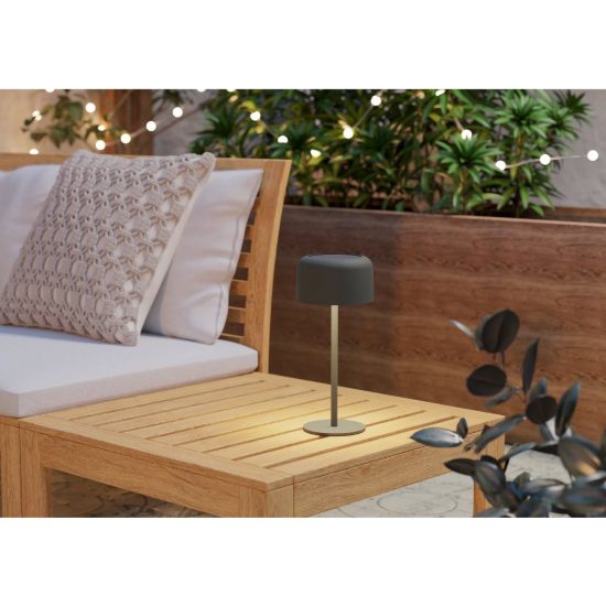 Eglo roccanova lampada da tavolo per esterno led 2,8w 3000k 30cm ip44 ricaricabile con pannello solare moderna verde salvia