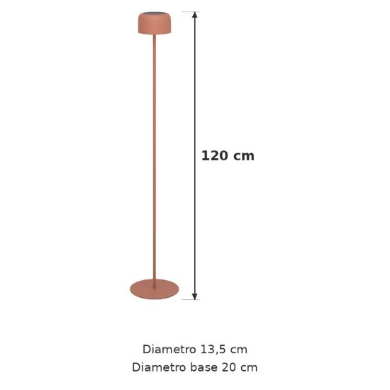 Eglo roccanova l lampada da terra per esterno led 2,8w 3000k 120cm ip44 ricaricabile con pannello solare moderna terracotta