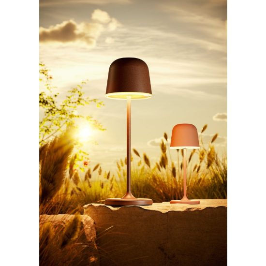 Eglo mannera s lampada da tavolo per esterno led 1,8w cct 2500k 4000k 20cm ip54 ricaricabile moderna terracotta