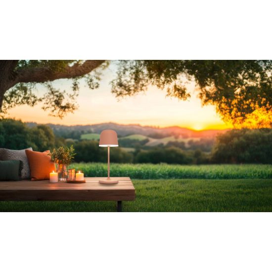 Eglo mannera s lampada da tavolo per esterno led 1,8w cct 2500k 4000k 20cm ip54 ricaricabile moderna terracotta