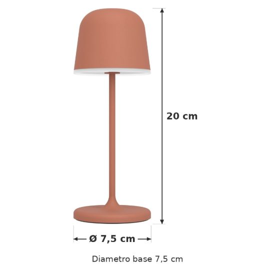 Eglo mannera s lampada da tavolo per esterno led 1,8w cct 2500k 4000k 20cm ip54 ricaricabile moderna terracotta
