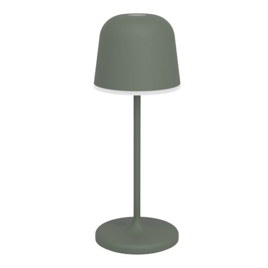 Eglo mannera s lampada da tavolo per esterno led 1,8w cct 2500k 4000k 20cm ip54 ricaricabile moderna verde salvia