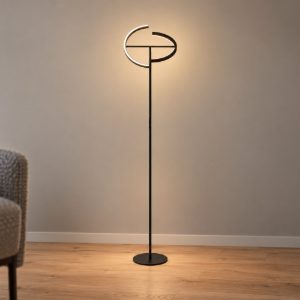 Eglo castelpoto piantana led 17,6w 3000k 180cm dimmerabile per soggiorno moderna nera