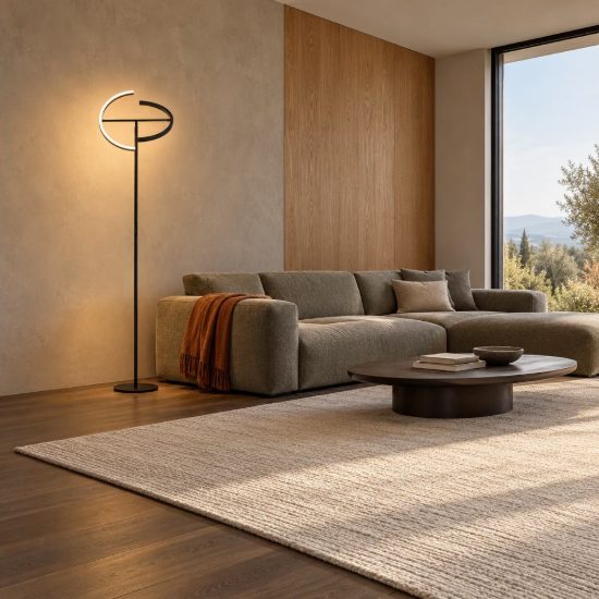 Eglo castelpoto piantana led 17,6w 3000k 180cm dimmerabile per soggiorno moderna nera