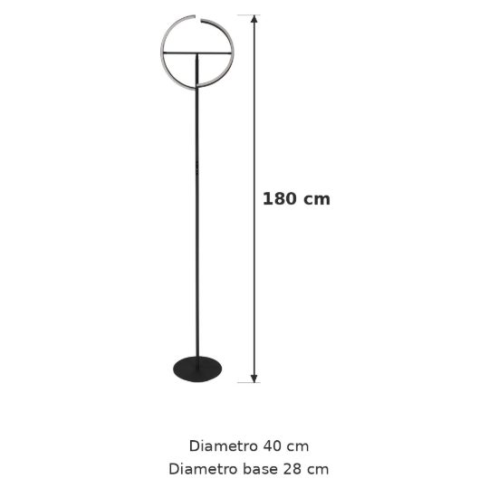 Eglo castelpoto piantana led 17,6w 3000k 180cm dimmerabile per soggiorno moderna nera