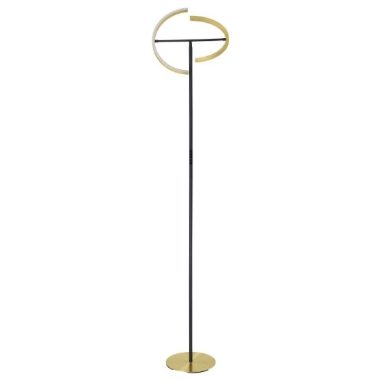 Eglo castelpoto piantana led 17,6w 3000k 180cm dimmerabile per soggiorno moderna ottone e nera