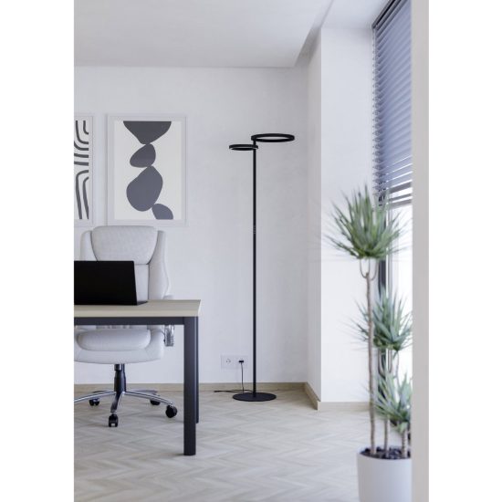Eglo castelpoto 1 piantana led 28w cct 2700k 6500k 180cm per soggiorno moderna nera