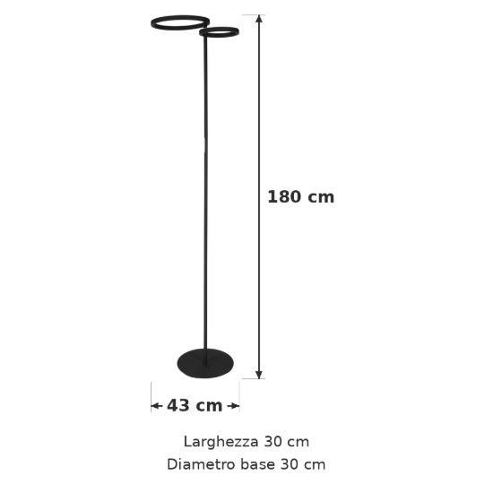 Eglo castelpoto 1 piantana led 28w cct 2700k 6500k 180cm per soggiorno moderna nera