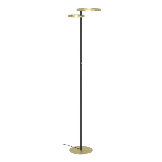 Eglo castelpoto 1 piantana led 28w cct 2700k 6500k 180cm per soggiorno moderna ottone e nera