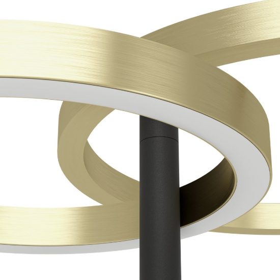 Eglo castelpoto 1 piantana led 28w cct 2700k 6500k 180cm per soggiorno moderna ottone e nera