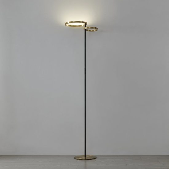 Eglo castelpoto 1 piantana led 28w cct 2700k 6500k 180cm per soggiorno moderna ottone e nera
