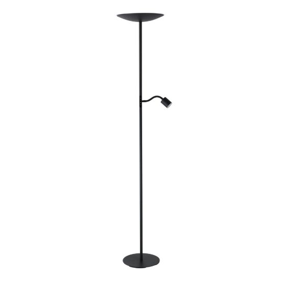 Eglo conivarino piantana led 30,5w 2700k 170cm dimmerabile per soggiorno moderna nera