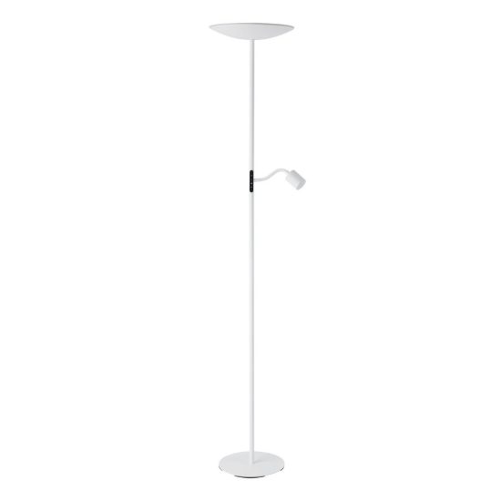 Eglo conivarino piantana led 30,5w 2700k 170cm dimmerabile per soggiorno moderna bianca
