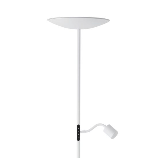 Eglo conivarino piantana led 30,5w 2700k 170cm dimmerabile per soggiorno moderna bianca