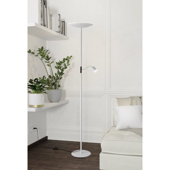 Eglo conivarino piantana led 30,5w 2700k 170cm dimmerabile per soggiorno moderna bianca