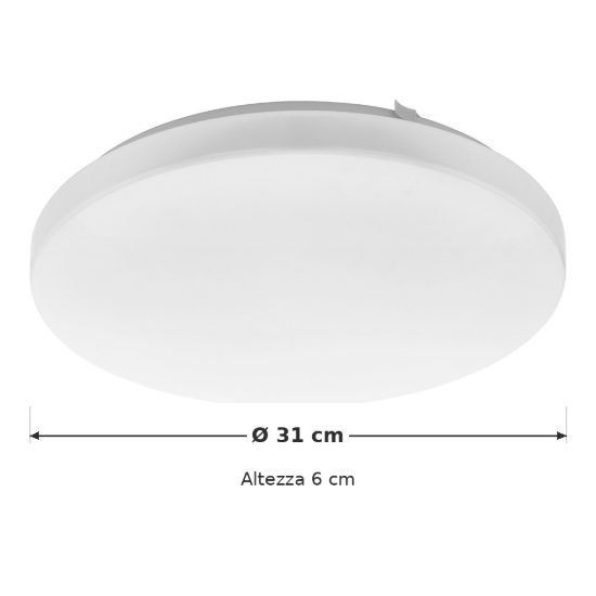 Eglo frania z plafoniera led 12w rgb 2700k 6500k 31cm con controllo smart moderna bianca