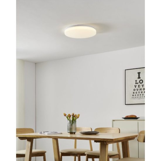 Eglo frania z plafoniera led 20w rgb 2700k 6500k 43cm smart per camera da letto moderna bianca