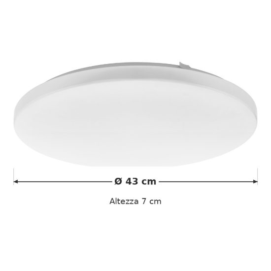 Eglo frania z plafoniera led 20w rgb 2700k 6500k 43cm smart per camera da letto moderna bianca