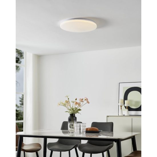 Eglo frania z plafoniera led 25w rgb 2700k 6500k 50cm smart per camera da letto moderna bianca