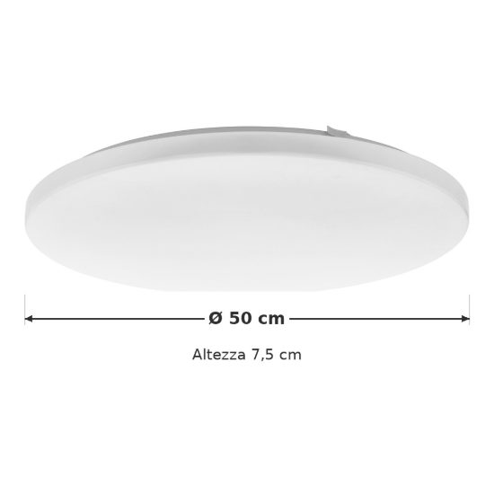 Eglo frania z plafoniera led 25w rgb 2700k 6500k 50cm smart per camera da letto moderna bianca