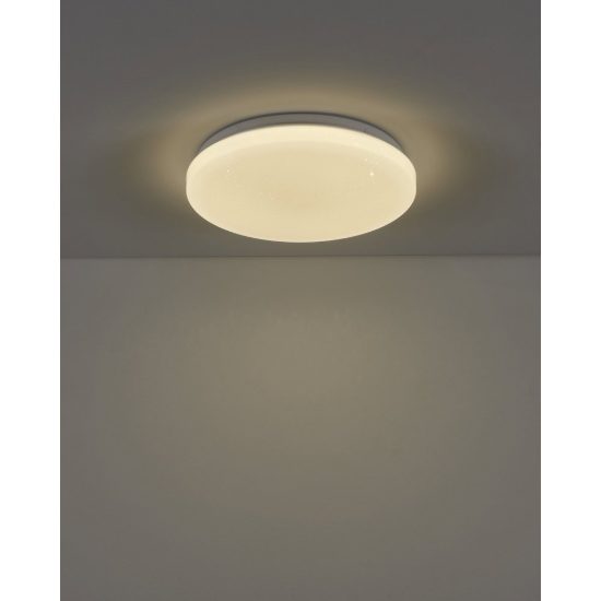 Eglo frania z plafoniera led 12w rgb 2700k 6500k 31cm smart bianca e cristallo