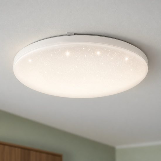 Eglo frania z plafoniera led 20w rgb 2700k 6500k 43cm smart per sala da pranzo bianca e cristallo