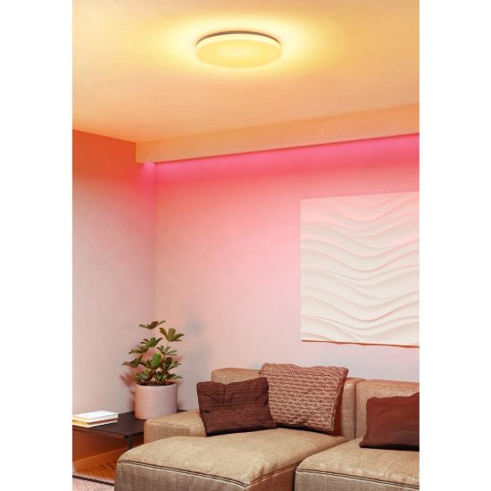 Eglo frania z plafoniera led 20w rgb 2700k 6500k 43cm smart per sala da pranzo bianca e cristallo