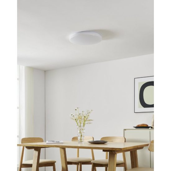 Eglo frania z plafoniera led 20w rgb 2700k 6500k 43cm smart per sala da pranzo bianca e cristallo