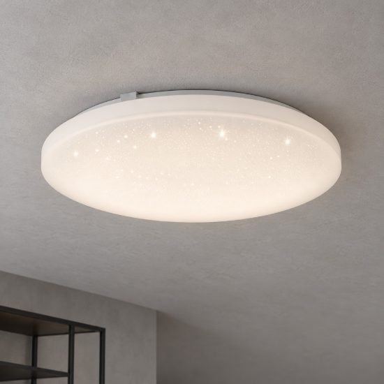 Eglo frania z plafoniera led 25w rgb 2700k 6500k 50cm smart per sala da pranzo bianca e cristallo