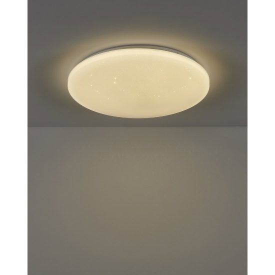 Eglo frania z plafoniera led 25w rgb 2700k 6500k 50cm smart per sala da pranzo bianca e cristallo