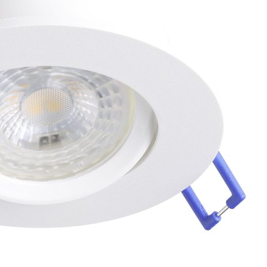 Eglo barranco gu10 faretto da incasso per cartongesso orientabile foro 6,8cm bianco
