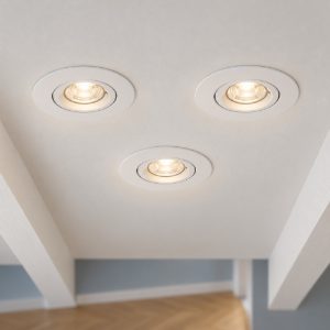 Eglo barranco gu10 set 3 faretti da incasso per cartongesso orientabili foro 6,8cm bianco