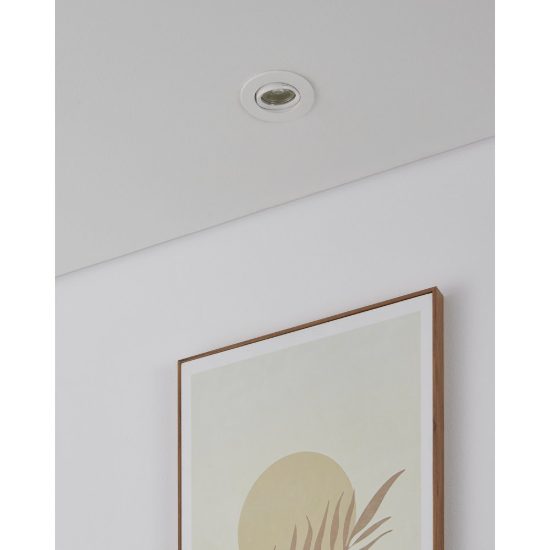 Eglo barranco gu10 set 5 faretti da incasso per cartongesso orientabili foro 6,8cm bianco