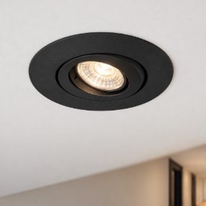 Eglo barranco gu10 faretto da incasso per cartongesso orientabile foro 6,8cm nero