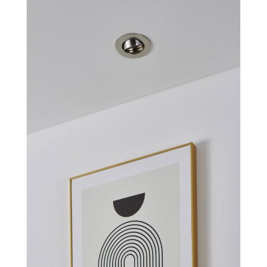 Eglo barranco gu10 faretto da incasso per cartongesso orientabile foro 6,8cm nichel opaco
