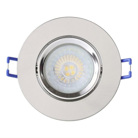 Eglo barranco gu10 set 5 faretti da incasso per cartongesso orientabili foro 6,8cm nichel opaco