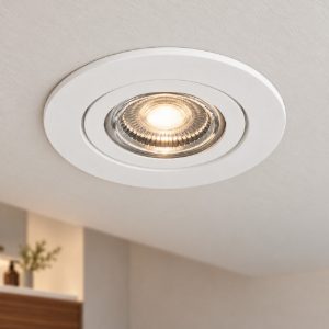 Eglo barranco gu10 faretto da incasso per cartongesso orientabile led 4,5w 3000k ip44 foro 6,8cm bianco