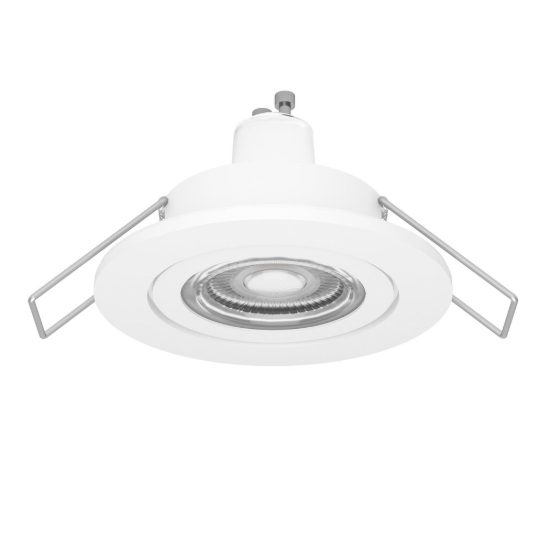 Eglo barranco gu10 faretto da incasso per cartongesso orientabile led 4,5w 3000k ip44 foro 6,8cm bianco