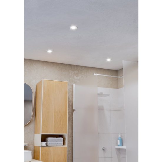 Eglo barranco gu10 faretto da incasso per cartongesso orientabile led 4,5w 3000k ip44 foro 6,8cm bianco