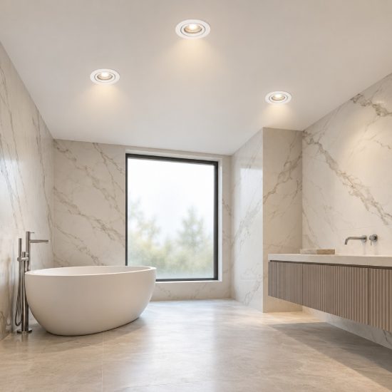 Eglo barranco gu10 set 3 faretti da incasso per cartongesso orientabili led 3x4,5w 3000k ip44 foro 6,8cm bianco