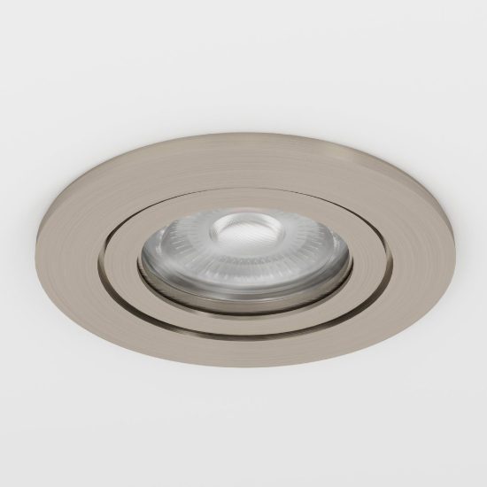 Eglo barranco gu10 faretto da incasso per cartongesso orientabile led 4,5w 3000k ip44 foro 6,8cm nichel opaco