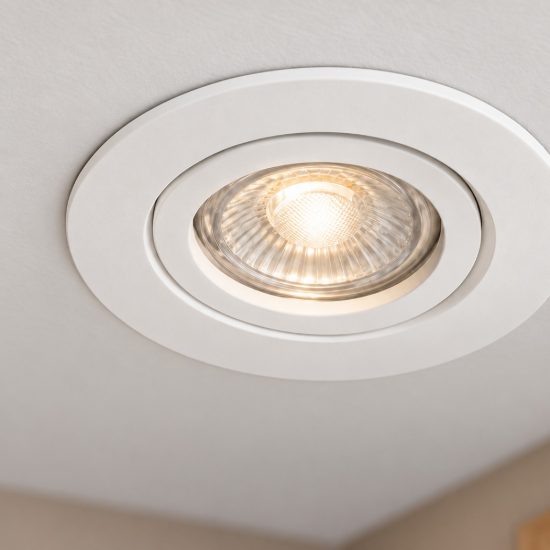 Eglo barranco gu10 faretto da incasso per cartongesso orientabile led 4,5w 4000k ip44 foro 6,8cm bianco