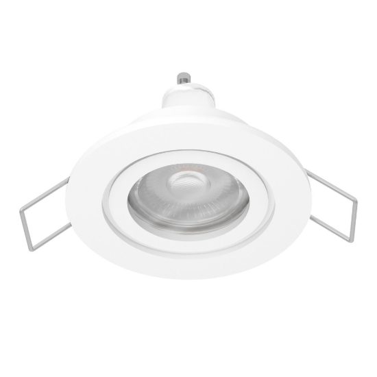 Eglo barranco gu10 faretto da incasso per cartongesso orientabile led 4,5w 4000k ip44 foro 6,8cm bianco