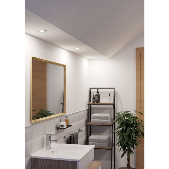 Eglo barranco gu10 faretto da incasso per cartongesso orientabile led 4,5w 4000k ip44 foro 6,8cm bianco
