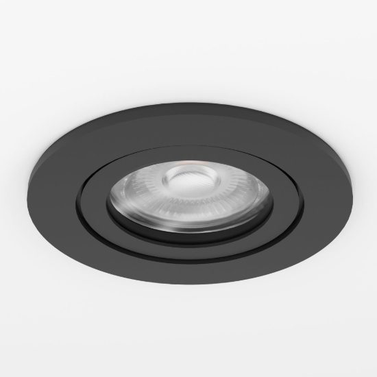 Eglo barranco gu10 faretto da incasso per cartongesso orientabile led 4,5w 4000k ip44 foro 6,8cm nero