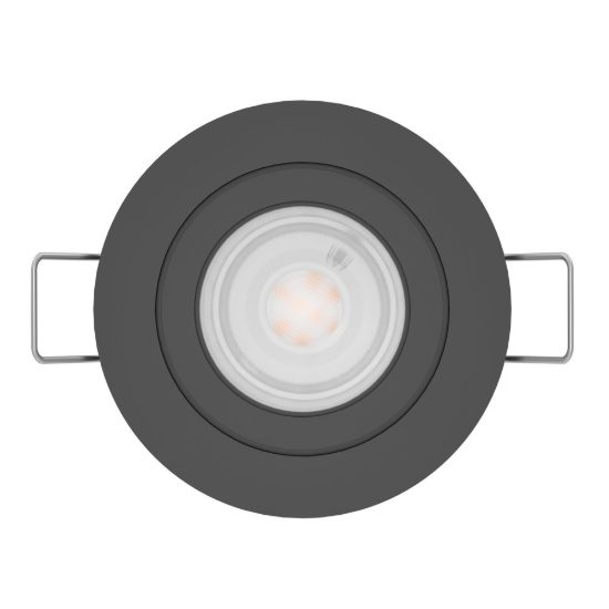 Eglo barranco gu10 faretto da incasso per cartongesso orientabile led 4,5w 4000k ip44 foro 6,8cm nero
