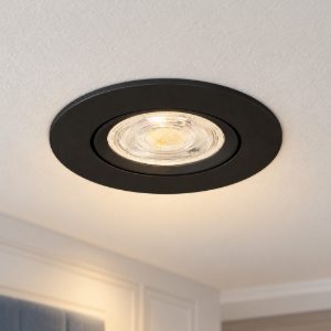 Eglo barranco faretto da incasso per cartongesso orientabile led 4,5w cct 2700k 6500k foro 6,8cm nero