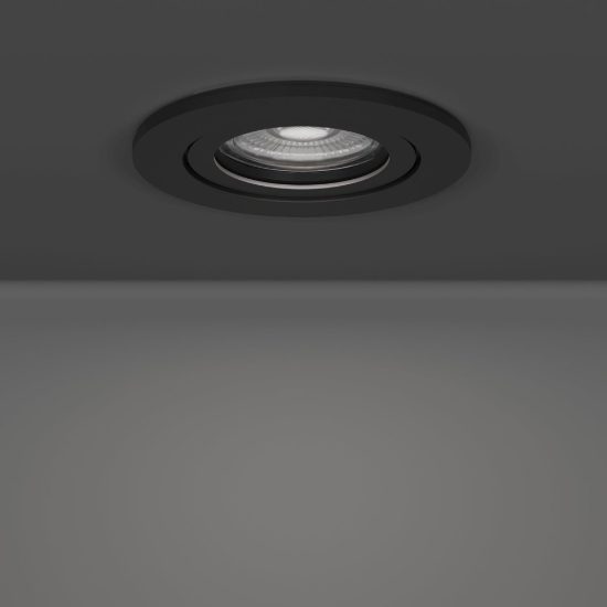 Eglo barranco faretto da incasso per cartongesso orientabile led 4,5w cct 2700k 6500k foro 6,8cm nero